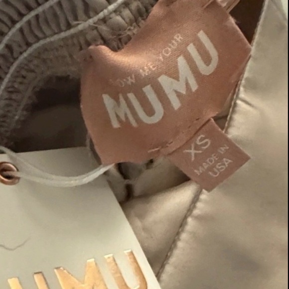 Show Me Your Mumu Claire Midi Dress Satin Bridesmaid Champagne Size XS NWT - Picture 7 of 8